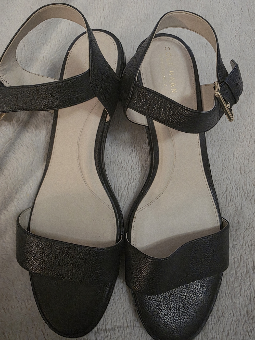 Cole Haan Womens Black Leather Slingback Sandals Size 9. Worn 1x